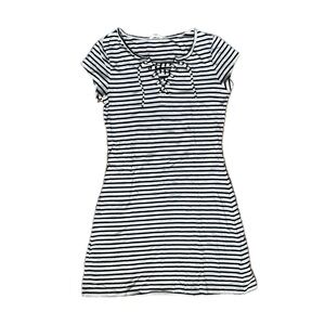 Aeropostale Striped Lace Up A-Line Dress